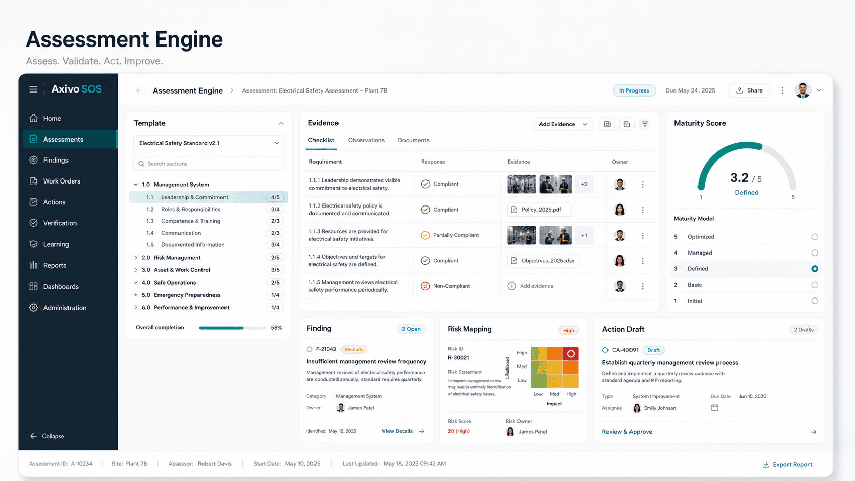 Axivo Assessment Engine workspace